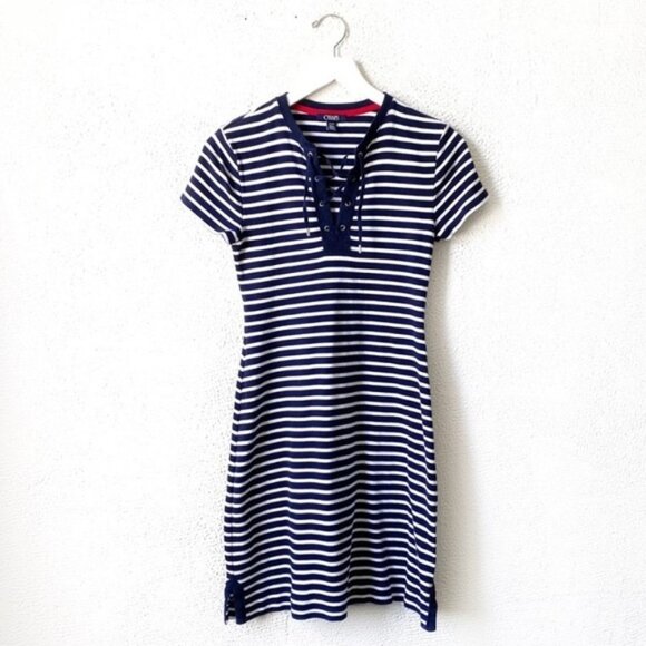 Chaps Dresses & Skirts - Chaps Blue/White Nautical Striped Cotten Dress